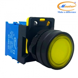 Nút Nhấn Reset Có Đèn Màu Vàng Master - Loại Tự Nhả