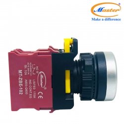 Nút Nhấn OFF Màu Đỏ Master - Viền Mạ Bạc