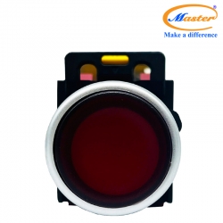 Nút Nhấn OFF Có Đèn Đỏ MASTER - Loại Tự Giữ, Viền Mạ Bạc