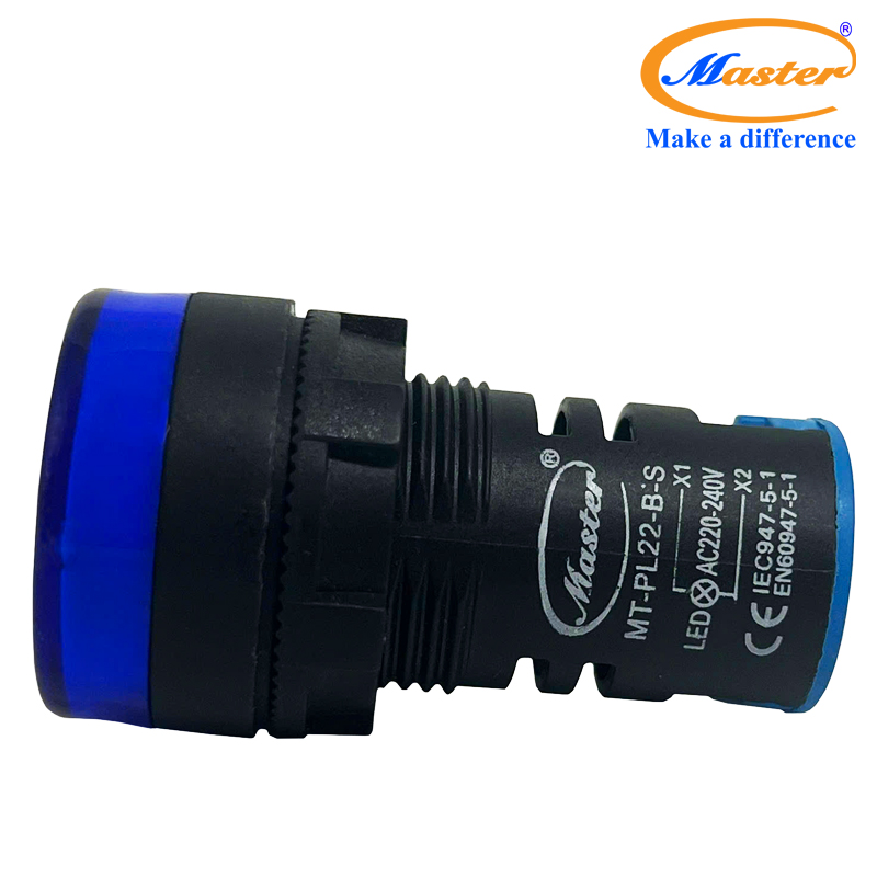 Đèn Báo Pha Xanh Dương Master - Loại Đầu Phẳng