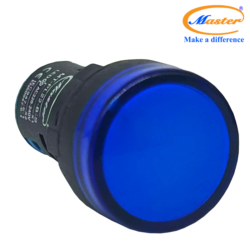 Đèn Báo Pha Xanh Dương Master - Loại Đầu Phẳng