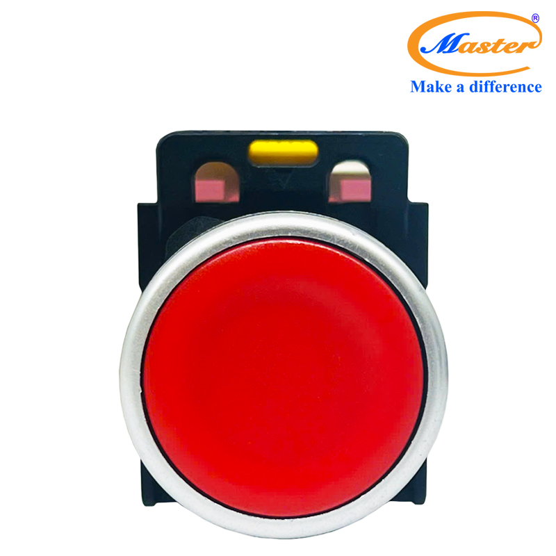 Nút Nhấn OFF Màu Đỏ Master - Viền Mạ Bạc