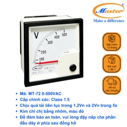 Đồng Hồ Đo Volt MT-72 0-500VAC Master