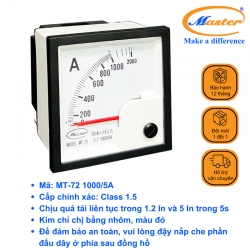 Đồng Hồ Đo Ampe MT-72 1000/5A Master