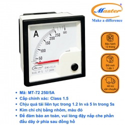 Đồng Hồ Đo Ampe MT-72 250/5A Master