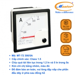 Đồng Hồ Đo Ampe MT-72 300/5A Master