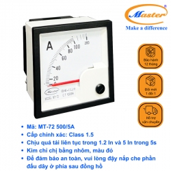 Đồng Hồ Đo Ampe MT-72 500/5A Master