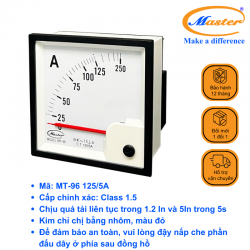 Đồng Hồ Đo Ampe MT-96 125/5A Master