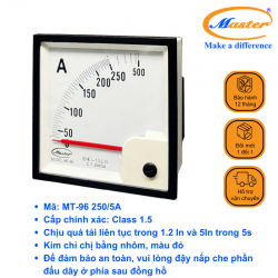 Đồng Hồ Đo Ampe MT-96 250/5A Master