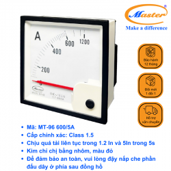 Đồng Hồ Đo Ampe MT-96 600/5A Master