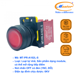 Nút Nhấn OFF Có Đèn Màu Đỏ Master - Loại Tự Nhả