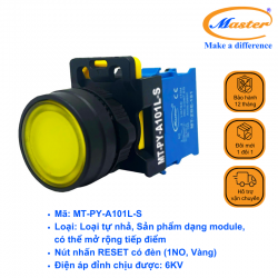 Nút Nhấn Reset Có Đèn Màu Vàng Master - Loại Tự Nhả