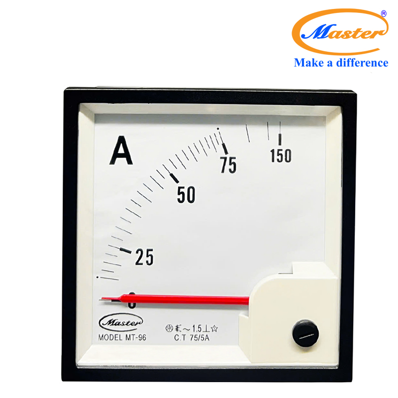 Đồng Hồ Ampe Analog 75/5A Class 1.5 96x96 MT-96 Master