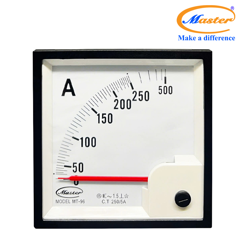 Đồng Hồ Ampe Analog 250/5A Class 1.5 96x96 MT-96 Master