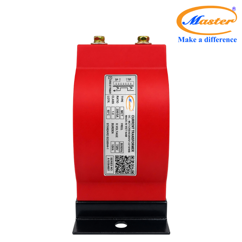 Biến Dòng Đo Lường MCT 200/5A Class 1.0 10VA Đúc Epoxy Đỏ Tròn Master
