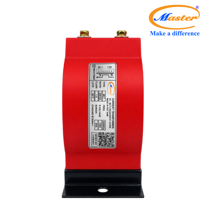 Biến Dòng Đo Lường MCT 300/5A Class 1.0 5VA Đúc Epoxy Đỏ Tròn Master