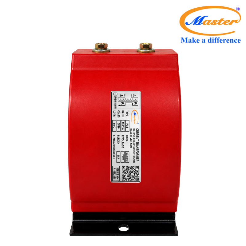 Biến Dòng Bảo Vệ PCT 150/5A Class 5P10 5VA Đúc Epoxy Đỏ Tròn Master