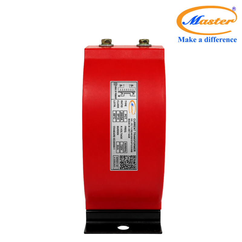 Biến Dòng Bảo Vệ PCT 200/5A Class 5P10 5VA Đúc Epoxy Đỏ Tròn Master